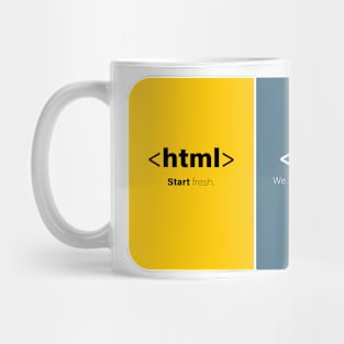 Coding Cards, Colorful Graphics Filled With HTML Coding Jokes Mug